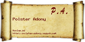 Polster Adony névjegykártya